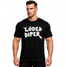 Loded Diaper Unisex Heavy Cotton T-Shirt, Men's Clothing, Vintage Top, Distressed Humor, Joke Gift, Graphic Tees, Summer Casual Wear JFMU PN8G - 白色 - 查看 5