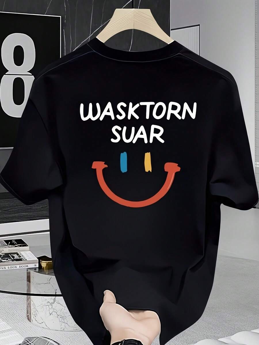 New Oversized Crew Neck Loose-Fitting Short-Sleeved T-Shirt, American High Street Style, Summer And Heavyweight, With A Unique, Stylish And Casual Design, Perfect For Couples - White - View 1