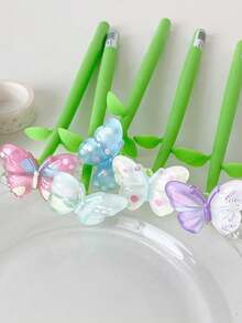 1 chiếc bút bi hình bướm, bút lắc giảm căng thẳng, bút viết trung tính dành cho học sinh, bút mực nước đen 0.5mm, bút ký tên, thích hợp làm quà tặng cho bạn thân. - Nhiều màu - Xem 7