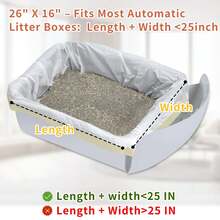 Túi lót khay vệ sinh cho mèo có dây rút, kích thước 26 x 16 inch, bền và chống rò rỉ, phù hợp với hầu hết các khay vệ sinh tự động cho mèo (13-15 gallon), siêu dày, 40 chiếc màu trắng. - Xem 2