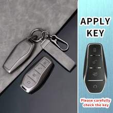 Funda de llave de aleación compatible con BYD Song Plus, Atto 3 EV, Tang DM, Qin, Seal, Dolphin, colgante de llavero de llave remota, accesorio para automóvil - pulsera - Ver 5