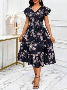 Women Midi Dresses - Black - View 6