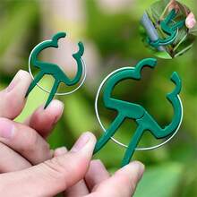 10pcs Plant Fixing Clip, Green Garden Clip, Tomato Garden Plant Clip, Plastic Clip, Sturdy Material, Reusable, Easy To Carry, Suitable For Any Occasion, Tomato Binding Grape Vine Fixing Clip Accessories, Garden Flower Tools, Garden Clip, Greenhouse Fixing Clip, Greenhouse Accessories - A - View 4