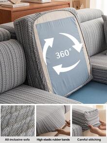 1 chiếc vỏ đệm sofa chống thấm nước và chống nước tiểu, dùng được cả bốn mùa, kiểu dáng đơn giản và hiện đại, co giãn, thân thiện với thú cưng và chống bẩn, kiểu mũ tắm có thể tháo rời, phù hợp với sofa chữ L và sofa 1/2/3/4 chỗ ngồi (Bán lẻ từng chiếc) - Màu xám đen - Xem 10