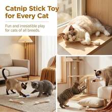 6/1 PCS Swabs Cat Toys With Catnip,Cat Qtip Toy,Cotton Swabs Cat Toys With Catnip,Durable For Chew,Interactive Kitty Kick Sticks For Cat Lovers Gift,Sturdy Teething Chew Toy - 彩色 - 查看 5