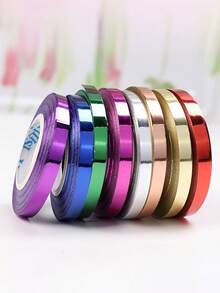 1/10pcs Laser Balloon Ribbons, Colorful Shiny Party Decoration Ribbons Suitable For Weddings, Birthdays, Festivals, Great For Gift Wrapping And Decorations, Party Decoration Ribbons, Brilliant Ribbons, Shiny Surface - Multicolor - View 5