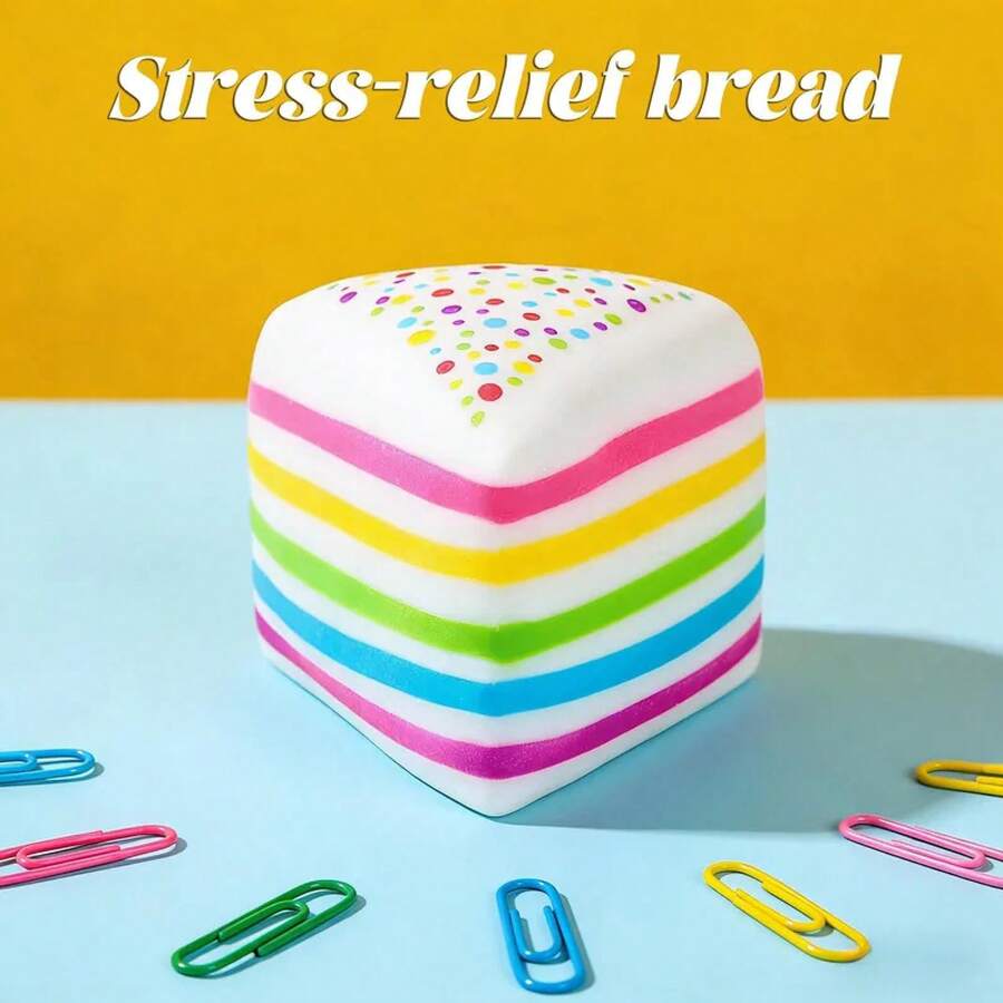 Dumpling Squishy Rainbow Layer Cake Toy Dessert Soft Toys For Teens & Adults Fun Novelty Gift For Birthdays Squish Dumplings - 多色的 - 查看 1