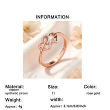 1pc French Elegant Romantic Heart-Shaped Women's Ring, Hollow Design, Inlaid With Round Synthetic Zirconia, Perfect Ideal Proposal, Confession Surprise Gift For Valentine's Day, Suitable For Wedding, Engagement - Rose Gold - View 7