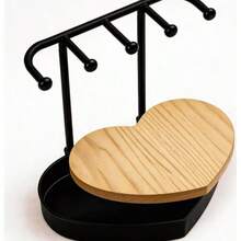 1pc Luxury Heart-Shaped Jewelry Organizer Rack With Multiple Hooks, Necklace, Bracelet, Earring, Ring, Watch Display Stand, Dresser/Bedroom Tabletop Storage Holder, Versatile Gift For Girlfriend, Roommate, Birthday - A - View 8