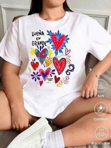Suitable For Streetwear, This Oversized Crew Neck Top Is Perfect For Daily Outings, Camping, Concerts, Hip-Hop, Rock, And Rap Events In Mexico. Spring/Summer 2026 Fashion Short Sleeve T-Shirt With Cartoon Print, Couple Style, Underwear/Outerwear, Casual Crew Neck Office Top, Unisex One Piece Top - 白色 - 查看 7