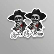 Holiday Sticker Skeleton Cowboy Sticker Say When Meme Gothic Western Vinyl Decal For Laptop Water Bottle Phone Case Funny Skull Sticker Gift For Men Dark Humor Sarcastic Waterproof Sticker - A - View 10