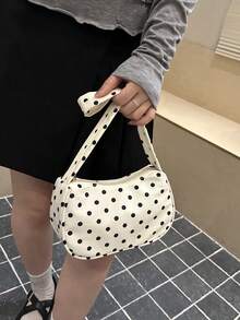 Bolso En Forma De Nube Color Caramelo De Nuevo Estilo A Bolso De Hombro De Color Sólido Bolso Encantador Para Axila - Blanco 7 - Ver 5