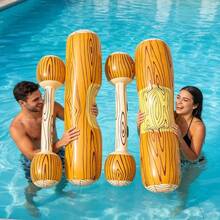 1/2 Pair Wood Grain Pattern Adult Inflatable Bumper Ball Water Interactive Game - Multicolor - View 2