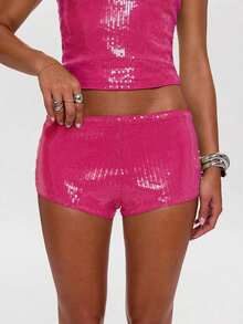 2026 Women's Sequin Shorts For Summer, Suitable For Music Festivals, Night Outings, Night Parties,Club Sexy - Negro - Ver 9