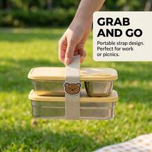 Multifunctional Portable 304 Stainless Steel Lunch Box, Fruit Salad Food Storage Container, Leak Proof Bento Box, Stackable Bento Lunch Box,Dishwasher Allowable, Suitable For Student And Adult Use In School, Office, Picnic,Travel, Back To School - Multicolor - View 7