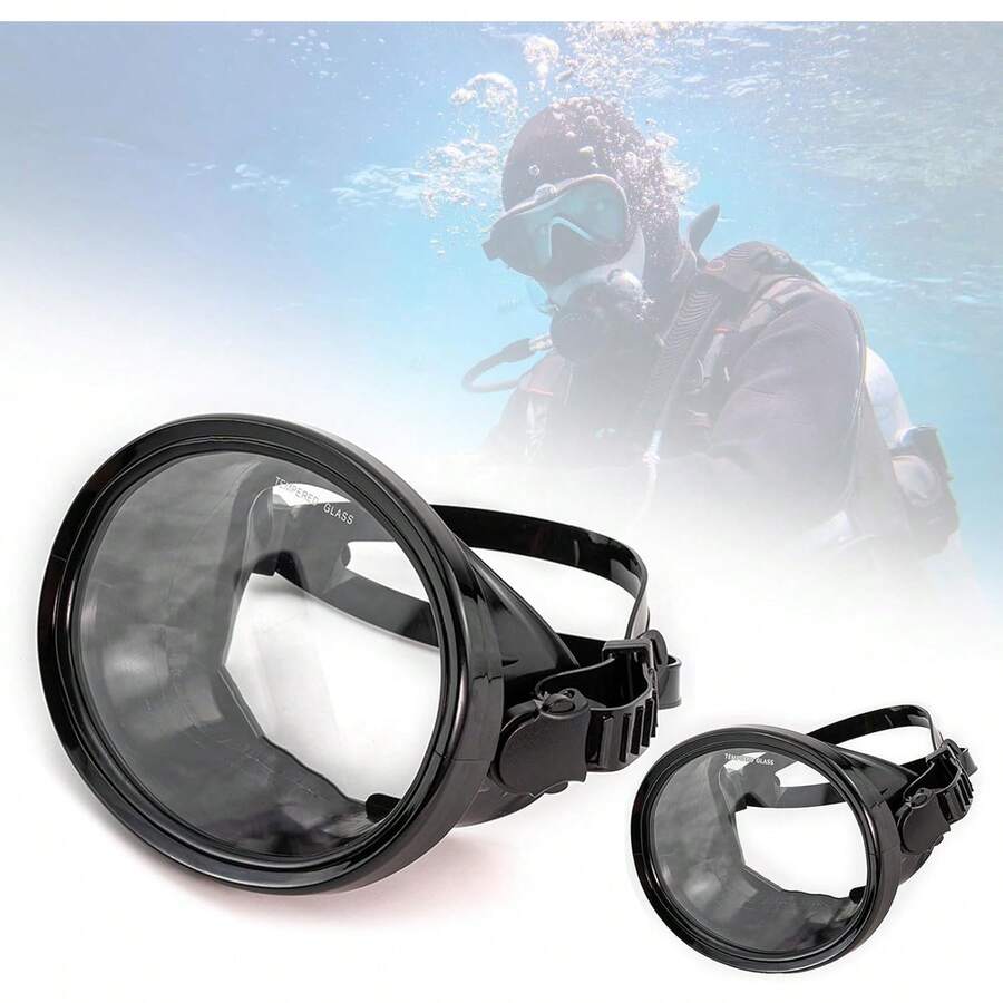 1pc Adult Universal Large Frame High-Definition Diving Mask Fisherman Freediving Snorkeling Mask PVC Waterproof Goggles - Multicolor - View 1