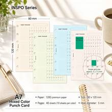 A6/A7 Pastel Mixed Color Habit Tracker Refill Pages, 40 Sheets Undated Monthly Habit Log Inserts, 6-Ring Loose-Leaf Planner Refills For Habit Building & Goal Setting - Rectangle - View 13