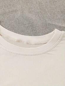 Camiseta de algodón transpirable Camiseta de algodón transpirable Camiseta con Estampado Gráfico y Hombros Caídos, Manga Corta, Cuello Redondo, Top Casual para Primavera y Verano, Ropa de Mujer, ropa deportiva de mujer, blusas para mujer - Blanco - Ver 3