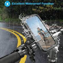 Bao che mưa và giá đỡ điện thoại cho ghi đông xe đạp, phụ kiện gắn ngoài trời cho xe đạp. - màu đen - Xem 5