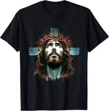 Jesus Face God Cross Christian Faith Hope Love Bible Verse T-Shirtblusas para mujer playeras de mujer vestidos casuales para mujer y2k playeras deportivas para mujer verano camisetas ropa de mujer Fashion Perfect For Daily - Negro - Ver 1