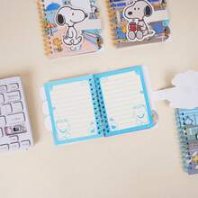 SNOOPY 1本A7笔记本，卡通可爱螺旋装订带搭扣，2026年新版，是送给粉丝、家人和朋友的理想小礼物，也是夏季最佳朋友/情侣吊坠，日常配饰【款式随机】 - 彩色 - 查看 6