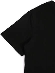 Camiseta gráfica divertida de algodón transpirable para mujer - Estampado con todos estos sabores y tú eliges ser salada, diseño casual rosa de manga corta con gafas a la moda, suave, lavable, holgada y cómoda, camisetas gráficas estilo western, ropa para hombre, camisas para hombre, camisetas gráficas, ropa de mujer, tops de verano, ropa de verano, camisetas gráficas, Y2k, playeras de mujer algodón,  mujer premium - Negro - Ver 4