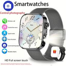 ERUN New 2.01-Inch HD Full Touchscreen Smartwatch, Unisex, Supports Wireless Calling, Weather Display, Remote Photography And Music Control, Fitness Tracking, Business And Sports Style, Birthday Gift, Holiday Surprise, Compatible With Android And IOS - View 1