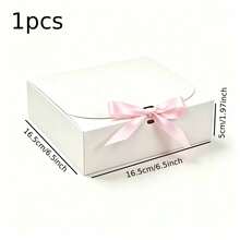 1/8/16Pcs White Foldable Paper Gift Boxes 10.6*7.8*3.1Inch With Pink Satin Bow Ribbon, Bridesmaid Proposal Packaging Box For Wedding Bridal Shower Baby Shower Party Favors - View 13