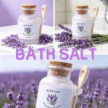 100g/3.53oz Jar Bath Salts, Foot Soak Salts, Bathing Salts, Home SPA, Suitable For Foot Soak, Bathroom Shower, Bathtub Soak, For Men & Women, All Skin Types, Lavender Exfoliating Bath Salts - Lavender Scent - View 3