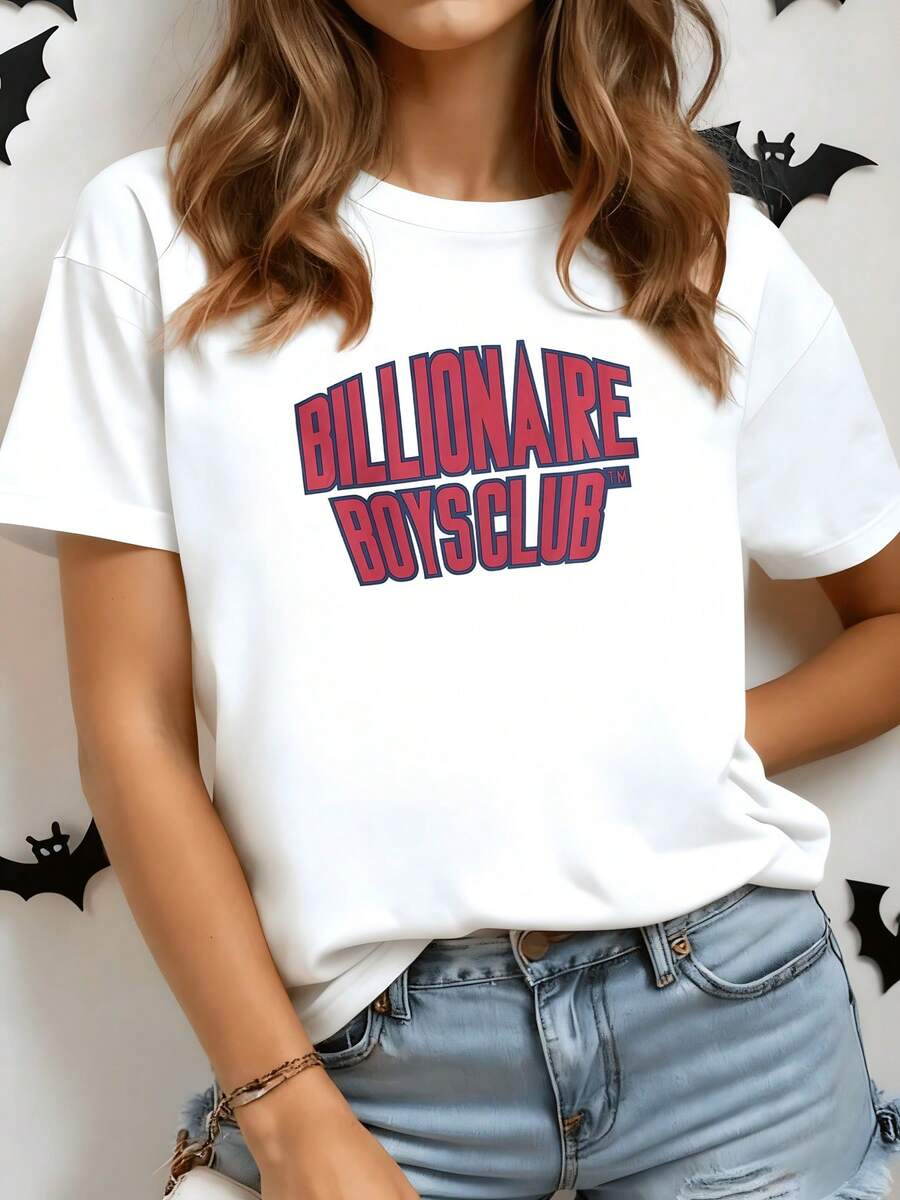 Motivational Text In Red And Blue Tones Symbolizing Confidence, Energy, And Exclusivity, Creating A Sense Of Personal Strength In Every Glance. Modern Casual Women's T-Shirt For Everyday Wear. - White - View 1