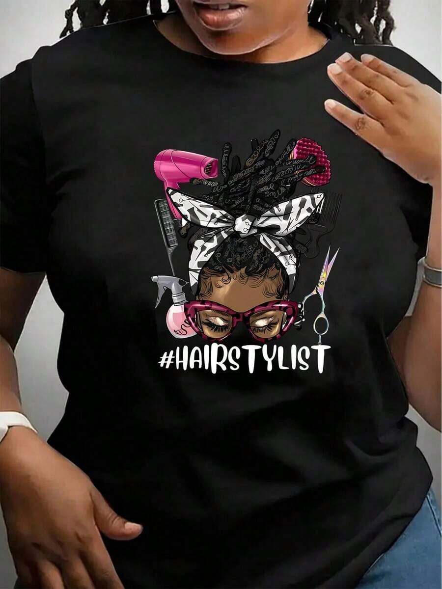 Playeras casuales de mujer con estampado floral inglés, camiseta deportiva de manga corta con cuello redondo, cómoda para vacaciones, top de verano, ropa de mujer, camisetas gráficas, ropa occidental para hombre, camisas para hombre, camisetas gráficas, ropa de mujer, tops de verano, ropa de verano, camisetas gráficas, ropa >ropa. - Negro - Ver 1