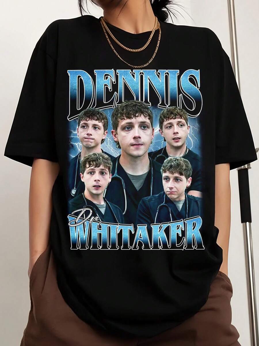 Dennis Whitaker Bootlegs Unisex T-Shirt, Retro 90s Dennis Whitaker Bootlegs Shirt, Dennis Whitaker Fan Gift, Gift For Her. Crew Neck Printed Men's Fashion Short-Sleeved Sports T-Shirt, Comfortable And Versatile, 100% Cotton, 220g. - Black - View 1