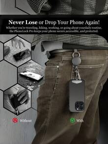1 Adjustable Mobile Phone Lanyard, Equipped With A Quick Snap Clip, With A Card Slot For Hanging The Phone, An Anti-Theft Lanyard With A Climbing Hook And A Universal Hook. Suitable For Outdoor Activities. - Multicolor - View 6