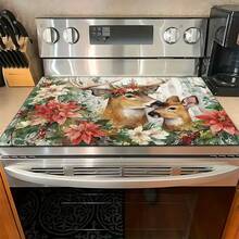 1pc Deer Pattern Printed Absorbent Dish Drying Mat, Espresso Machine Countertop Absorbent Mat, Sink Drain Mat, Soft Faucet Absorbent Mat, Sink Cup Mat, Kitchen & Bathroom Accessories - Multicolor - View 2