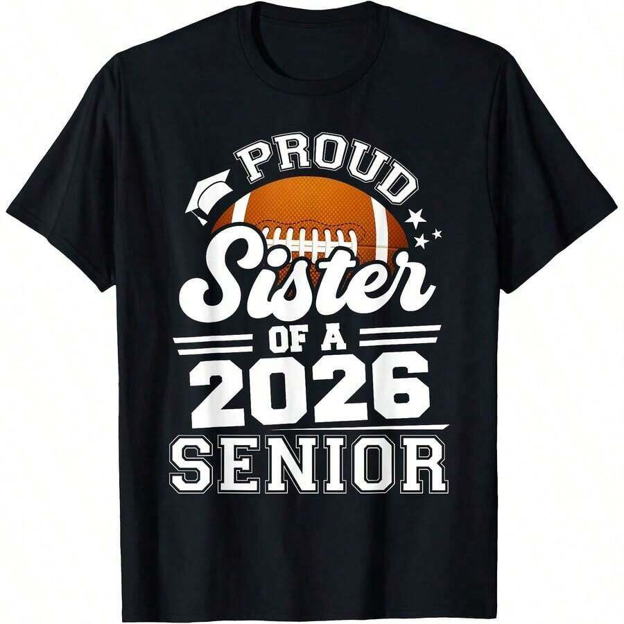Camisetas Premium Casuales Unisex Lindas, Camiseta Familiar de Graduación "Super Orgullosa Tía de Graduado 2026", Ropa Cómoda para el Hogar, Moda Diaria, Camiseta para Fiestas, Estilo Unisex, Camiseta de Regalo, Tallas S - XXXXL, Negra - Negro 24 - Ver 1