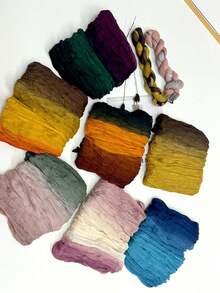 1pc Fashion Pleated New Floral Colorblock Scarf, Autumn/Winter Stylish Decorative Shawl - Multicolor - View 3
