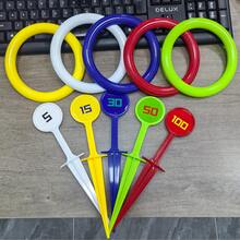 戶外數字環拋擲遊戲，沙灘運動玩具，草地遊戲配件 - 耐用 PP 材質，大型戶外草地後院野餐遊戲，訓練設備，適合在家庭花園、露營派對、海灘、公園玩耍，方便攜帶 - 隨機 - 查看 8