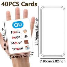 40 Thẻ Học Âm Vị Bảng Chữ Cái Tiếng Đức, Thẻ Học Ngữ Âm Tiếng Đức với Hình Minh Họa Dễ Thương, Thẻ Học Tập Giáo Dục Tại Nhà cho Việc Học Tiếng Đức, Quà Tặng Đồ Chơi Giáo Dục Tiếng Đức - Xem 4