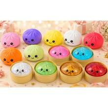12 Styles Random Color Cute Steamed Bun Squishy Toy 1pc Kawaii Food Simulation Slow Rising Stress Relief Fidget Sensory Plaything For Kids Adults Desk Decor Party Favor Novelty Gag Gift Anxiety Relief - 彩色 - 查看 8
