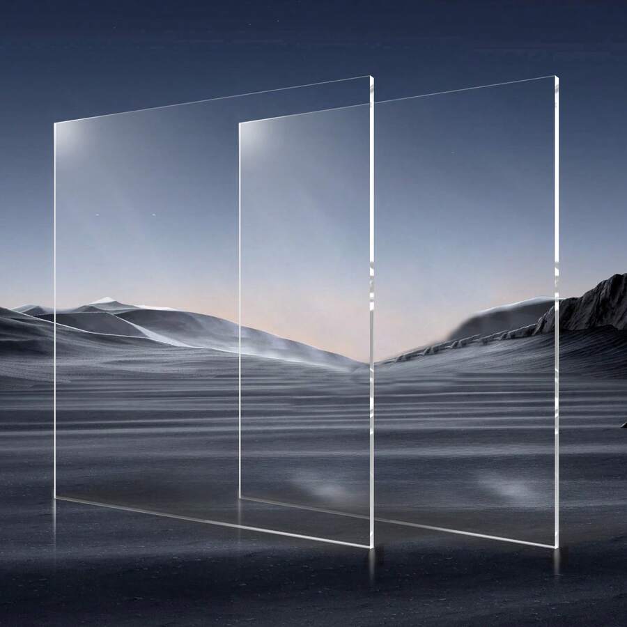 Lámina de acrílico Plexiglás, paquete de 2 láminas de plástico, 61 x 91 cm (24 x 36 pulgadas), 6 mm (1/4 de pulgada) de grosor, plástico transparente fundido, vidrio para proyectos de manualidades, vidrio de repuesto para marcos de fotos, exhibición DIY, fácil de cortar. - Acrílico transparente, 2 piezas, 24*36" - Ver 1