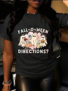 Women's T-Shirt With A Creative And Fun Letter Print, Made Of Breathable Fabric, Suitable For Casual Spring And Summer Outdoor Wear, Stylish For Holiday Parties, Urban Fashion, Easy To Match. - 白色 - 查看 6