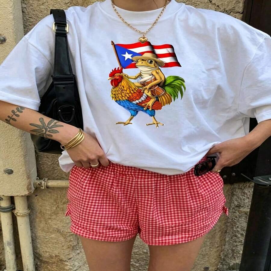 Heartfelt Daily Casual Graphic T-Shirt 100% Cotton Oversized Soft Breathable Casual Crewneck Short Sleeve Top Cute Aesthetic Vintage Style For Casual Wearers Fashion Lovers Daily Outfit Enthusiasts Gift Givers - 白色 - 查看 1