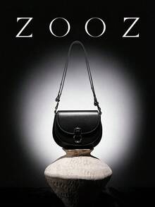 ZOOZ品牌奢華女款聯名款訂製小馬鞍肩背包 - 黑色 - 查看 4