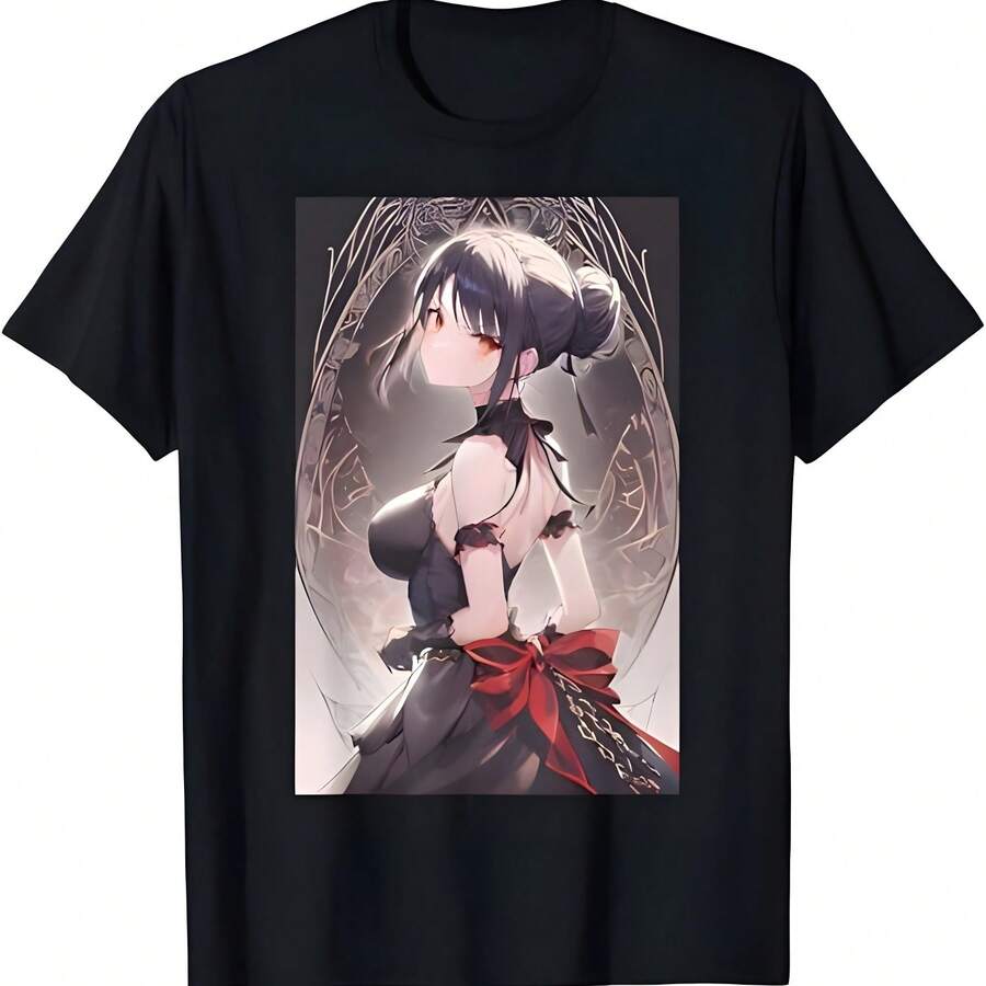 Tarot mago fantasía suave estilo grunge gótico anime chica camiseta - Negro - Ver 1