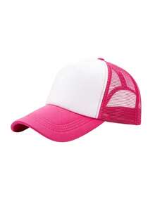 1 Stück Unisex Trucker Cap, einfarbige Baseballkappe, Street Fashion Mesh Cap, Outdoor Sonnenschutz Freizeitkappe, geeignet für Frühling, Sommer, Herbst, Reisen, Strand - Verschiedenfarbig - Übersicht 17