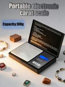 [Best-Selling Item] 100g High-Precision Multifunctional Flip-Top Scale, Jewelry Scale, Mini Stainless Steel Scale, Pocket Scale, Portable Pocket Scale, Kitchen Scale, Practical Tool, Kitchenware, Batteries Not Included. - jewelry scales - View 3