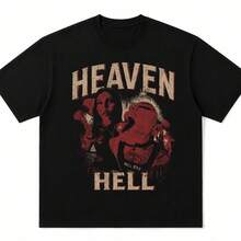 Printed T-Shirt For Men And Women - Black - View 1