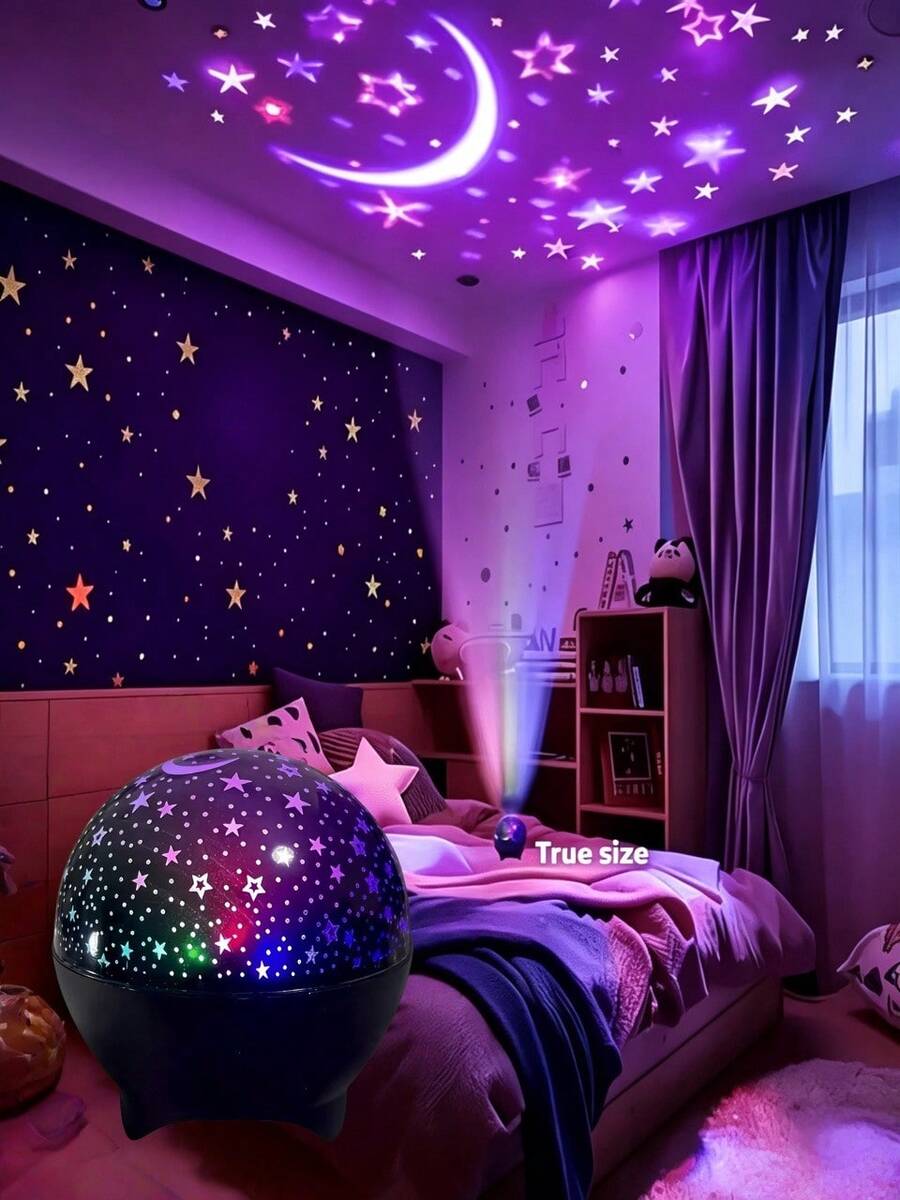 Galaxy Moon Projection Lamp, Star Sky Projection Light Magic Ball Desk Lamp - LED USB Powered Smart Color Changing Flashing Night Light For Office, Party, Stage, Suitable For Bedroom, Game Room