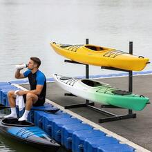 BouPower Heavy-Duty Freestanding Kayak Rack – Industrial Steel Bracket Stand – 2-Tier Storage For Kayaks, Canoes, Support & Paddleboards – Weather-Resistant For Garage, Dock, Or Canopy - Black 2-tier - View 2