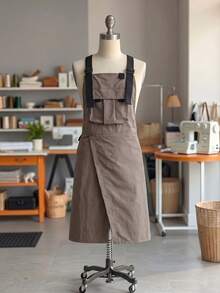 1 buah Celemek Kerja Multi-Saku yang Dapat Diatur, Celemek Tahan Noda Unisex Cocok untuk Studio Seni, Dapur, Berkebun, Tukang Cukur, Kafe, BBQ, Hotel - Beraneka warna - View 13